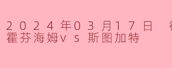 2024年03月17日 德甲联赛 霍芬海姆vs斯图加特